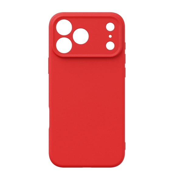 Shockproof Case for iPhone 17 Pro Liquid Silicone Phone Case, Full Body Camera Lens Protective Phone Cover, Anti-Scratch Soft Microfiber Lining Slim Thin Skinny iPhone 17 Pro Case - Red