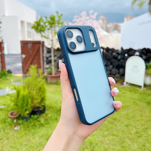 Shockproof Case For iPhone 17 Pro Max, Translucent Matte Frosted Back with Soft TPU Bumper Protective Cover, Slim Anti-Fingerprint Slim Fit Rugged Shield For iPhone 17 Pro Max, Blue