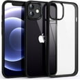 thumbnail image 1 of Shockproof Clear Case for iPhone 12/12 Pro, [Not Yellowing] [10FT Military Drop Protection] Hard Clear Back Four Corner Airbags Drop Protection Phone Cover, 6.1 inch, Black, 1 of 7
