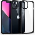 thumbnail image 1 of Shockproof Clear Case for iPhone 13, [Not Yellowing] [10FT Military Drop Protection] Hard Clear Back Four Corner Airbags Drop Protection Phone Cover, 6.1 inch, Black, 1 of 14