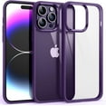 thumbnail image 1 of Shockproof Clear Case for iPhone 14 Pro Max, [Not Yellowing] [10FT Military Drop Protection] Hard Clear Back Four Corner Airbags Drop Protection Phone Cover, 6.7 inch, Deep Purple, 1 of 14