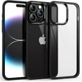 thumbnail image 1 of Shockproof Clear Case for iPhone 14 Pro Max, [Not Yellowing] [10FT Military Drop Protection] Hard Clear Back Four Corner Airbags Drop Protection Phone Cover, 6.7 inch, Black, 1 of 7