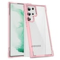 thumbnail image 1 of Shockproof Clear Designed for Samsung Galaxy S21 Ultra, [Camera & Screen Raised Edge Protection] [Air Guard Four Corner Bumper 15FT Drop Protection] [Not Yellowing] Soft Slim Silicone Case, Pink, 1 of 7