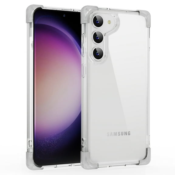 Shockproof Clear Designed for Samsung Galaxy S24, [Camera & Screen Raised Edge Protection] [Air Guard Four Corner Bumper 15FT Drop Protection] [Not Yellowing] Soft Slim Silicone Case, Clear