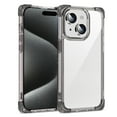 thumbnail image 1 of Shockproof Clear Designed for iPhone 15 Plus, [Camera & Screen Raised Edge Protection] [Air Guard Four Corner Bumper 15FT Drop Protection] [Not Yellowing] Soft Slim Silicone Case, Black, 1 of 9
