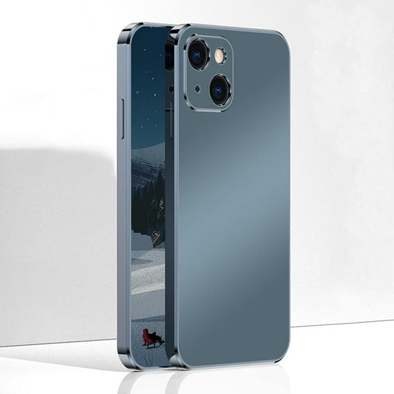 Shockproof Compatible with iPhone 13 Mini Case Cute Slim Fit Thin Matte Phone Cases Anti-Fingerprint for Women Glitter Plating Edge Soft Flexible TPU Protective Cover - 5.4 Inch (2021), Grey