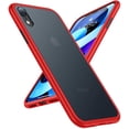 thumbnail image 1 of Shockproof Compatible for iPhone XR Case [8 FT Military Grade Drop Tested] Translucent Matte Hard PC Back iPhone XR Phone Case with Soft Silicone Edge Slim Protective Case for iPhone XR, Black, 1 of 4