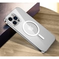 thumbnail image 1 of Shockproof Designed Case for iPhone 13, Full Body Protective Clear iPhone 13 Case Compatible with MagSafe, Aluminum Alloy Frame, Silver, 1 of 8