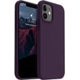 thumbnail image 1 of Shockproof Designed for iPhone 12 Mini Case, Food Grade Liquid Silicone Phone Case with [Soft Anti-Scratch Microfiber Lining] Drop Protection 5.4 inch Slim Thin Cover, Deep Purple, 1 of 16