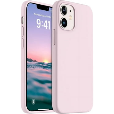 Shockproof Designed for iPhone 12 Mini Case, Food Grade Liquid Silicone Phone Case with [Soft Anti-Scratch Microfiber Lining] Drop Protection 5.4 inch Slim Thin Cover, Ice Pink