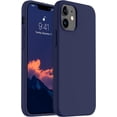 thumbnail image 1 of Shockproof Designed for iPhone 12 Mini Case, Liquid Silicone Phone Case with [Soft Anti-Scratch Microfiber Lining] Drop Protection 5.4 inch Slim Thin Cover, Navy Blue, 1 of 16