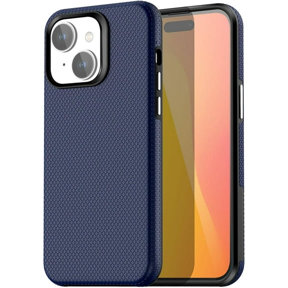 Shockproof Dual Layer Case for Apple iPhone 14, Slim Shockproof Bumper Phone Case for Apple iPhone 14 with Military Grade Protection for Women Girls Boys Men, Navy