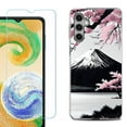 thumbnail image 1 of Shockproof Fashion Phone Case for Samsung Galaxy A14 5G, with Tempered Glass Screen Protector, by OneToughShield ® - Fuji Sakura, 1 of 3