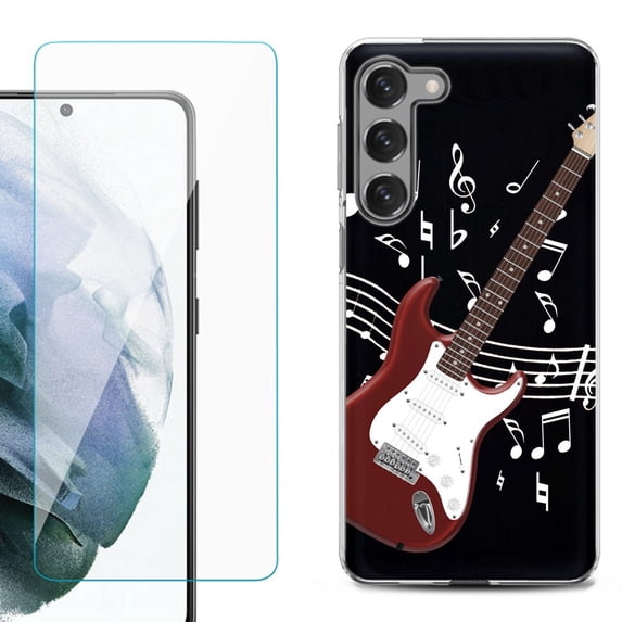 Shockproof Fashion Phone Case for Samsung Galaxy S23 5G, by OneToughShield ® - Guitar Red