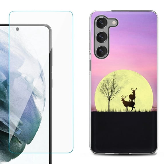 Shockproof Fashion Phone Case for Samsung Galaxy S23 5G, by OneToughShield ® - Moonlight Deer