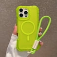 thumbnail image 1 of Shockproof Frosted Magnetic Case with Wrist Strap for iPhone 14 Plus, Support Wireless Charging, Non-Slip & Lightweight Anti-Yellowing Ultra Slim Phone Cover for iPhone 14 Plus, Green, 1 of 10