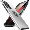 thumbnail image 1 of Shockproof for Galaxy S21 Ultra Case 5G, [Heat Dissipation] [No Fall-Off Kickstand] 360°Metal Ring Military Grade Protection Phone Case with Samsung Galaxy S21 Ultra 6.8 Inch, Silver, 1 of 12
