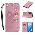 thumbnail image 1 of Shockproof Glitter Case for OnePlus Nord N200 5G 2021, Allytech Sparkle 3D Handmade [Embossed Owl & Mandala] Magnetic Wallet Stand Cover with Hadn Strap for OnePlus Nord N200 5G 2021(6.49"), Rosegold, 1 of 5