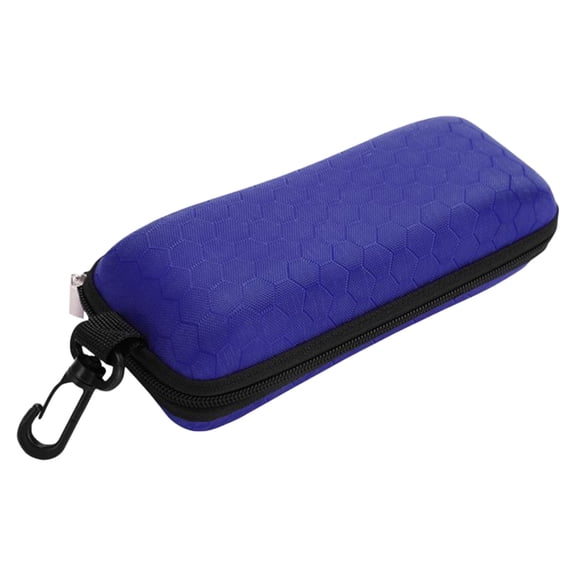 Shockproof Hard Eva Eyeglasses Storage Case, Water Resistant Zipper Sunglasses Holder, Portable Clip Equipped Protective Box, 6.5 Inch Durable Case for Safety Goggles, 3D Glasses and Daily Eyewear