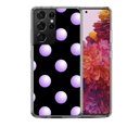 thumbnail image 1 of Shockproof Hybrid Bumper Phone Case for Samsung Galaxy S21 Ultra, by OneToughShield ® - Polka Dot / Purple, 1 of 3