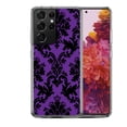 thumbnail image 1 of Shockproof Hybrid Bumper Phone Case for Samsung Galaxy S21 Ultra, by OneToughShield ® - Victorian Purple/Black, 1 of 3