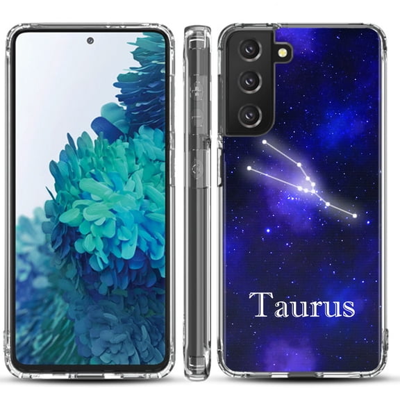 Shockproof Hybrid Bumper Phone Case for Samsung galaxy S21+ 5G / S21 Plus 5G, by OneToughShield - Zodiac / Taurus