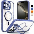thumbnail image 1 of iPhone 16 Pro Case Shockproof Kickstand Heavy Duty Clear For Compatible With MagSafe With Camera Lens Protector Blue, 1 of 7