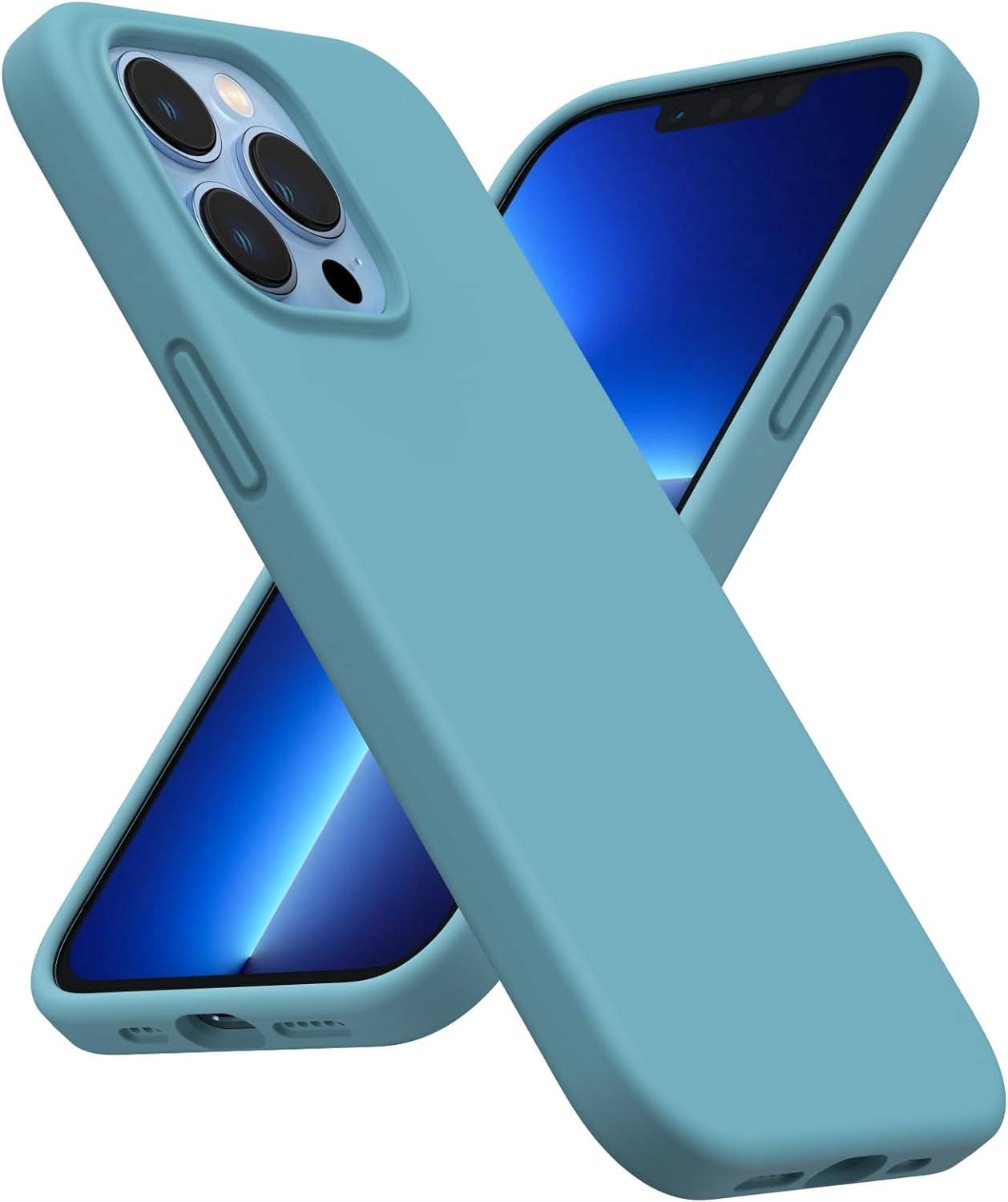 Shockproof Liquid Silicone Designed for iPhone 13 Pro Case Gel Rubber ...