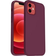Shockproof Liquid Silicone Designed for iPhone 12 Mini Case 5.4", Gel Rubber Full Body Protection Anti-Shock Cover Case Drop Protection Silicone Case 5.4inch-Claret