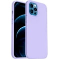 thumbnail image 1 of Shockproof Liquid Silicone Designed for iPhone 12 Pro Max Case 6.7", Gel Rubber Full Body Protection Anti-Shock Cover Case Drop Protection 6.7inch-Light Purple, 1 of 11