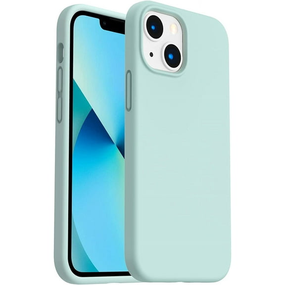 Shockproof Liquid Silicone Designed for iPhone 13 Mini Case 5.4", Gel Rubber Full Body Protection Anti-Shock Cover Case Drop Protection Silicone Case 5.4inch-Mint Green