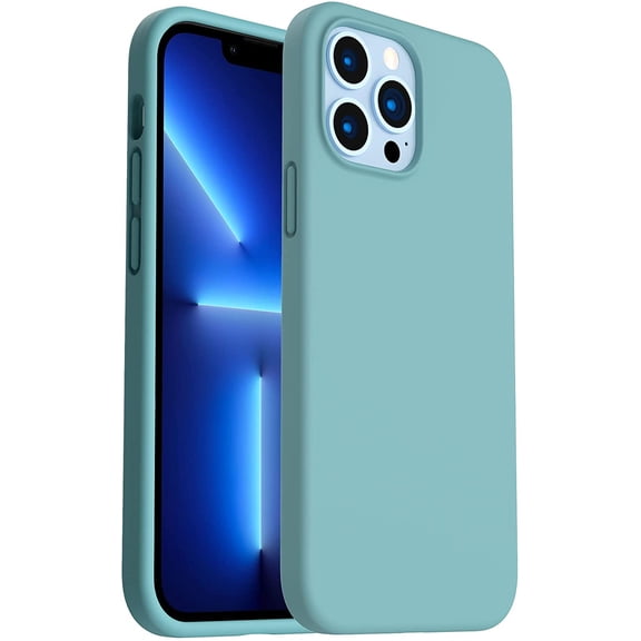 Shockproof Liquid Silicone Designed for iPhone 13 Pro Max Case 6.7", Gel Rubber Full Body Protection Anti-Shock Cover Case Drop Protection 6.7inch-Cactus