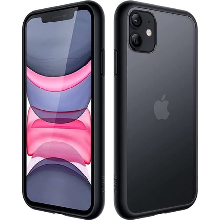 Entronix Shockproof Matte Case Designed for iPhone 11 with Soft TPU Bumper, Slim Case Black