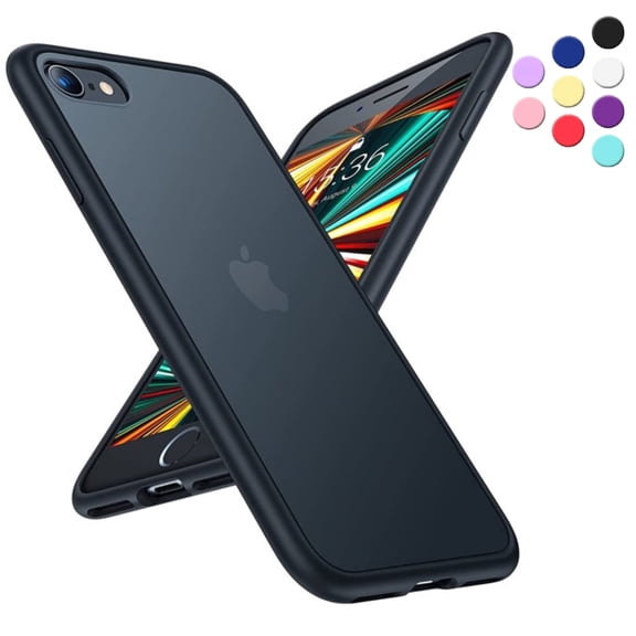 Entronix Shockproof Matte Case Designed for iPhone 7/8 with Soft TPU Bumper, Slim Case Black