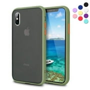 Shockproof Matte Case Compatible for iPhone Xs/X with Soft TPU Bumper Slim Phone Case Compatible for iPhone Xs/X, Matte Green