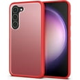 thumbnail image 1 of Shockproof Matte Case for Samsung Galaxy S23 [Anti Fingerprint] [10FT Military Drop Protection] Hard Translucent Back Four Corner Airbags Drop Protection Phone Cover, 6.1 inch, Red, 1 of 14