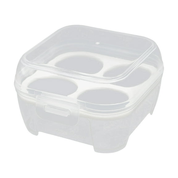 Shockproof PP Plastic Egg Holder Container With Individual Compartments For Refrigerator Camping Travel Stackable Storage White
