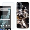 thumbnail image 1 of Shockproof Phone Case for Cricket Icon 2026, with Screen Protector, by OneToughShield - Baseball Player, 1 of 5