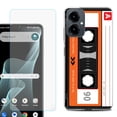 thumbnail image 1 of Shockproof Phone Case for Cricket Icon 2026, with Screen Protector, by OneToughShield - Cassette Orange, 1 of 5