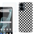 thumbnail image 1 of Shockproof Phone Case for Cricket Icon 2026, with Screen Protector, by OneToughShield - Checker B/W, 1 of 5