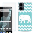 thumbnail image 1 of Shockproof Phone Case for Cricket Icon 2026, with Screen Protector, by OneToughShield - Chevron/Elephant, 1 of 5