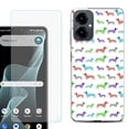 thumbnail image 1 of Shockproof Phone Case for Cricket Icon 2026, with Screen Protector, by OneToughShield - Colorful Dachshund/Puppy, 1 of 5