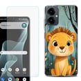 thumbnail image 1 of Shockproof Phone Case for Cricket Icon 2026, with Screen Protector, by OneToughShield - Curious Lion Cub, 1 of 5