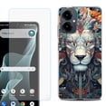thumbnail image 1 of Shockproof Phone Case for Cricket Icon 2026, with Screen Protector, by OneToughShield - Cyberpunk Lion, 1 of 5