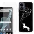 thumbnail image 1 of Shockproof Phone Case for Cricket Icon 2026, with Screen Protector, by OneToughShield - Dachshund/Puppy Music, 1 of 5