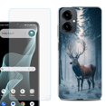 thumbnail image 1 of Shockproof Phone Case for Cricket Icon 2026, with Screen Protector, by OneToughShield - Deer Winter, 1 of 5