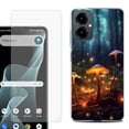 thumbnail image 1 of Shockproof Phone Case for Cricket Icon 2026, with Screen Protector, by OneToughShield - Fireflies Mushroom, 1 of 5