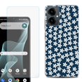 thumbnail image 1 of Shockproof Phone Case for Cricket Icon 2026, with Screen Protector, by OneToughShield - Flower/Blue, 1 of 5