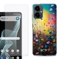 thumbnail image 1 of Shockproof Phone Case for Cricket Icon 2026, with Screen Protector, by OneToughShield - Flower Field, 1 of 5