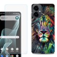 thumbnail image 1 of Shockproof Phone Case for Cricket Icon 2026, with Screen Protector, by OneToughShield - Geometric Lion, 1 of 5